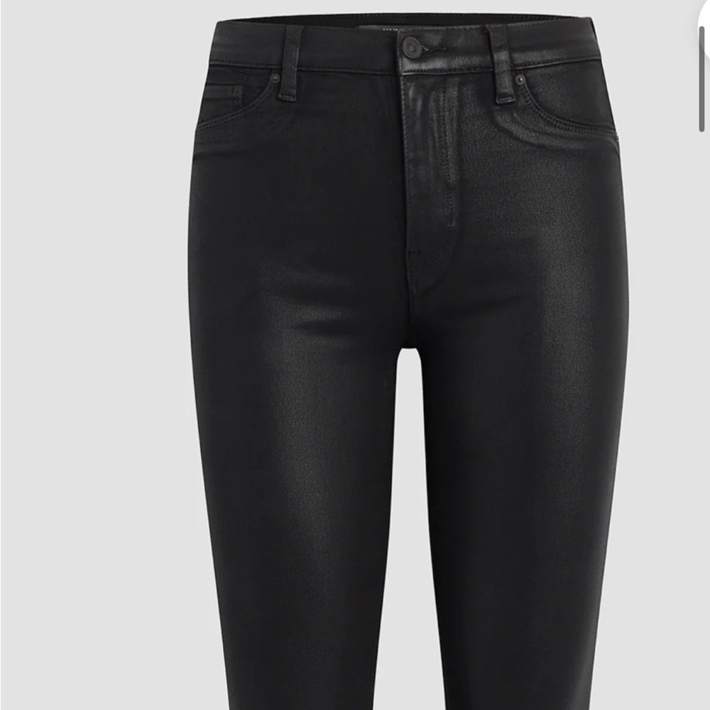 Rewash Black Skinny Jeans with Glossy Finish